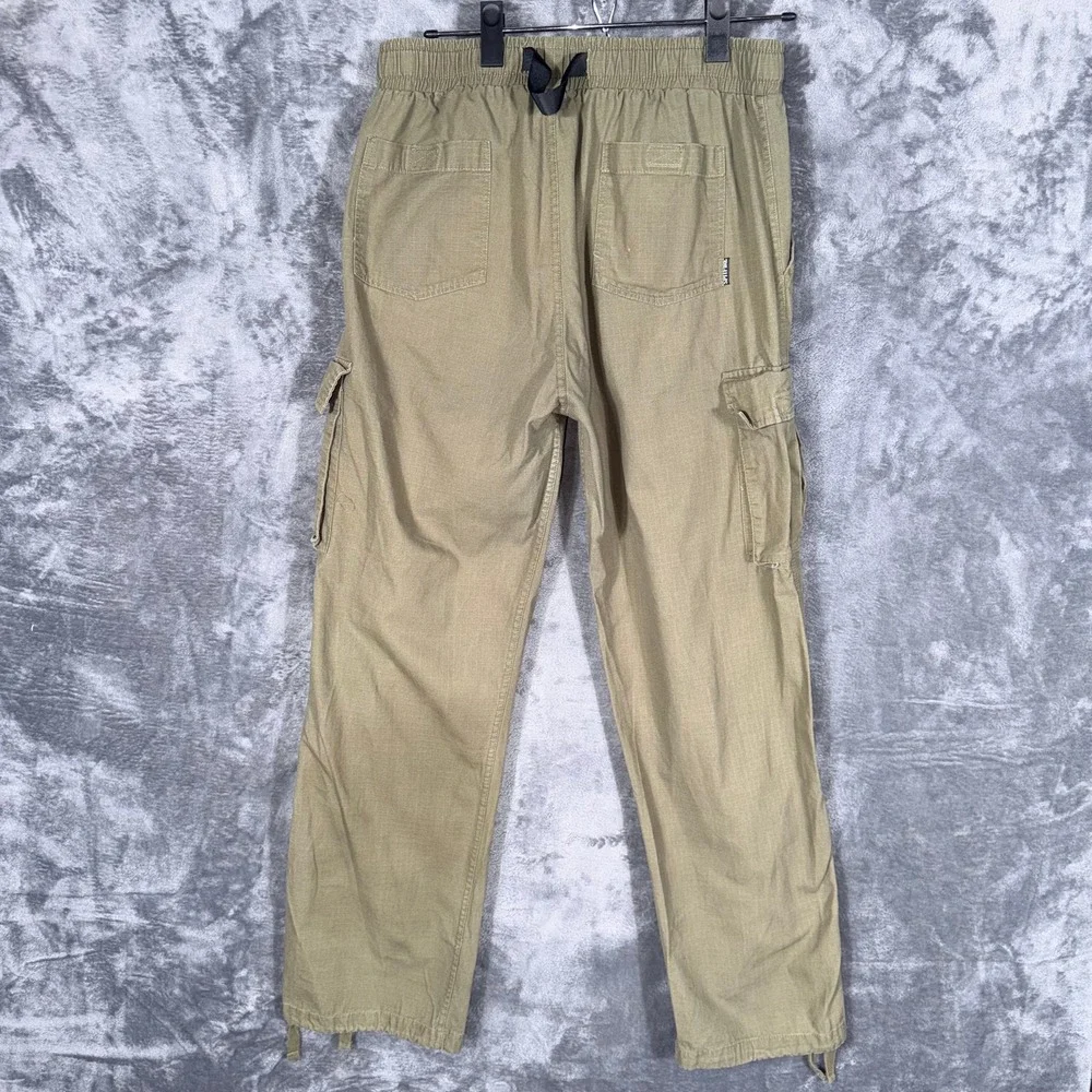 Spitfire Mens Cargo Pants Size M Olive Green Bighead Logo Skate Belted Cotton - Picture 4 of 7
